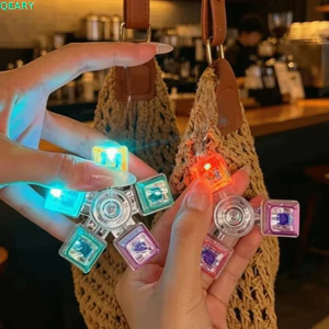 Máy quay bàn phím LED QEARY, Máy quay ngón tay có thể xoay trong suốt, Máy bấm pha lê làm dịu ánh sáng phát ra nút Fidget di động có thể nhấp vào Đồ chơi ủng hộ bữa tiệc