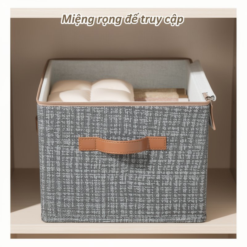 Hộp đựng quần áo bằng vải chống bụi, có thể gấp gọn, có khóa kéo, đa chức năng, thích hợp để dưới gầm giường.