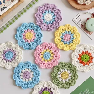 Đề xuất Handmade Coaster Cách Nhiệt Pad Zero Cơ Bản Người Mới Bắt Đầu Móc Len Sữa Cotton Móc Chất Liệu Đan Gói