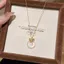 Nơ Vàng Khóa An Toàn Vòng Cổ Nữ Mới Phong Cách Trung Hoa Băng Trong Suốt Chalcedony Công Chúa Khóa Epoxy Xương Đòn Dây Chuyền Vòng Cổ 26.3.22
