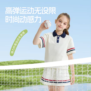Phong Cách Mới Preppy Phong Cách Bé Gái Quần Áo Bé Sinh Viên Tay Ngắn Mùa Hè Tay Ngắn Váy polo Phù Hợp Với