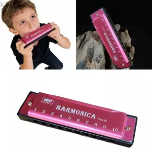 KIKIN Professional 10 lỗ Harmonica Kim loại và Chất liệu ABS Nhạc cụ nhỏ Thích hợp cho du lịch và thực hành