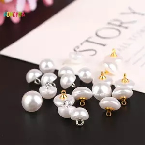 < Honeyba > 10 Cái 10mm / 12mm Nấm Giả Nhựa Áo Sơ Mi Hình Bán Nguyệt Ngọc Trai Nút Chân Cho Quần Áo Trang Trí Mini May DIY Đẹp