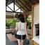 Mùa hè Phong cách mới Áo sơ mi không tay không đều Satin Top