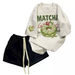 Bộ quần đùi cộc MÀU ĐEN dây to + Mix phông form rộng tay lỡ cotton su mèo dfgj