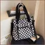 SQ11 Túi tote ca rô mới dành cho nữ sức chứa lớn giản dị đơn giản dành cho học sinh đi lại túi đeo chéo