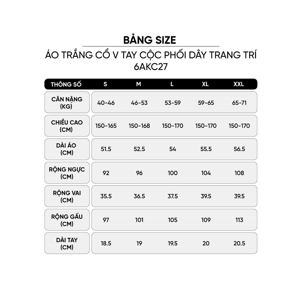 Áo kiểu nữ CARDINA chất liệu thô thêu cổ V tay cộc phối dây trang trí 6AKC27