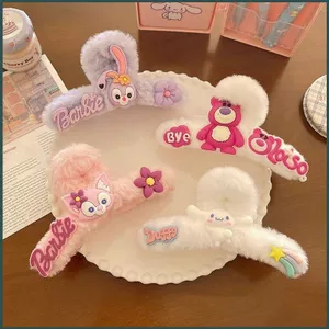 YT4 Sanrio Lotso hoạt hình dễ thương sang trọng kẹp tóc kẹp tóc gấu dâu kẹp tóc Cinanamoroll LinaBell StellaLou HairClips
