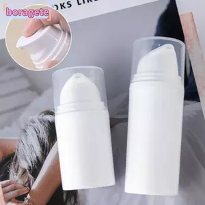 Chai mỹ phẩm rỗng BORAGETE, Chai chân không dưỡng da bằng nhựa trắng, Bơm không khí có thể nạp lại 30 / 50 / 80 / 100 / 120 / 150ml Chai nhũ tương