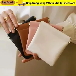 Túi trang điểm son môi BAMBOOB, Túi đựng mỹ phẩm Mini cầm tay, Túi xách trang sức du lịch đơn giản PU thời trang nữ bé gái