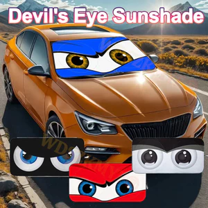 XE WINDSHIELD SUN SHADE Mắt Quỷ Hoạt Hình 70X150CM Bảo Vệ Năng Lượng Mặt Trời Cửa Sổ Phía Trước Tấm Che Nắng Đa Năng Phụ Kiện Nội Thất Ô Tô