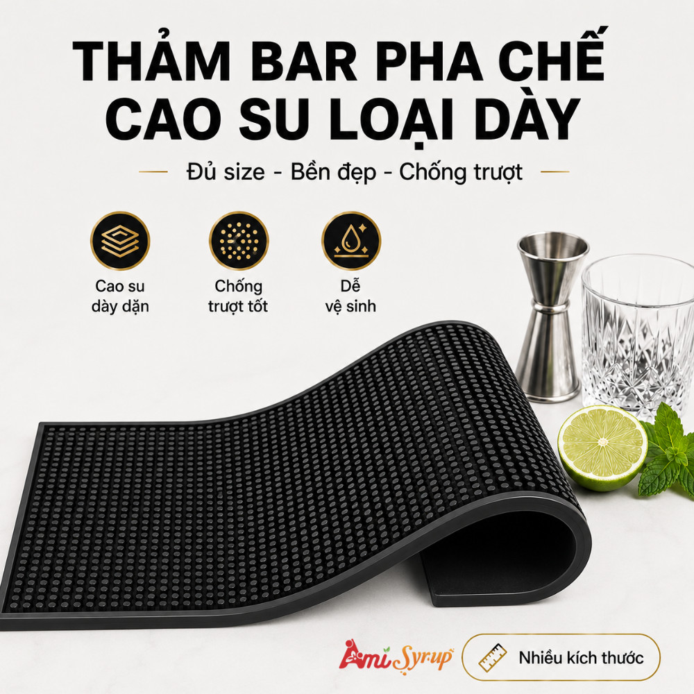 Thảm Bar Pha Chế Cao Su Loại Dày (Đủ Size) - Thảm Lót Quầy Bar Chống Trượt