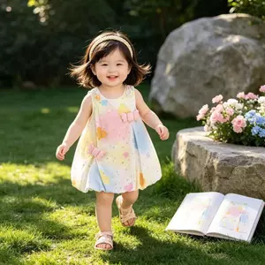 Váy cầu vồng đổi màu – bé gái (90-120), chất mềm mịn, thoáng mát, đáng yêu!