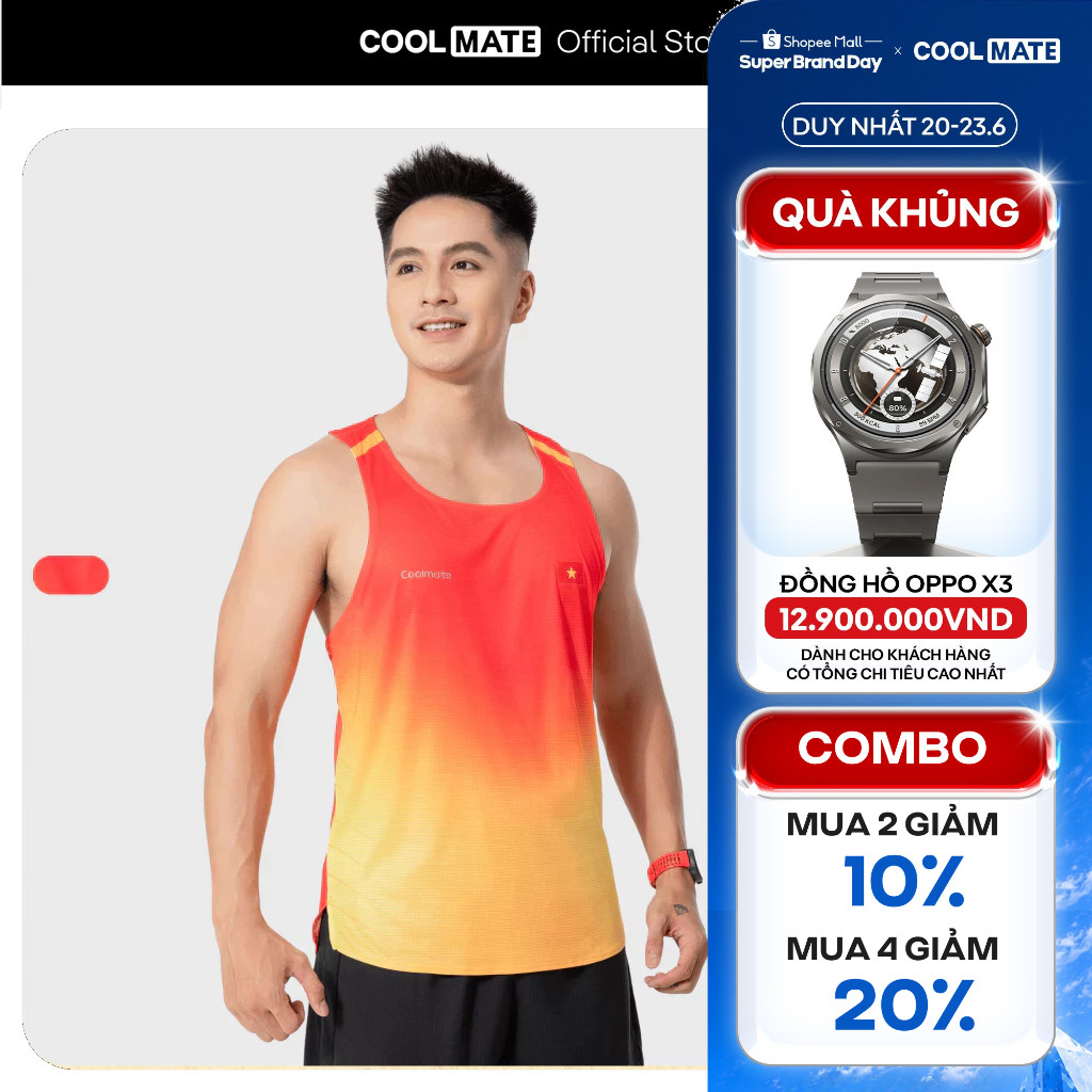 [MUA 4 GIẢM 20%]Áo sát nách Singlet thể thao nam chạy bộ "VIỆT NAM TIẾN BƯỚC" thấm hút, thoáng khí Coolmate