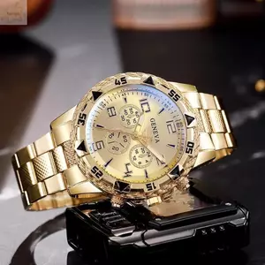 Đồng hồ đeo tay nam AWNGD, Đồng hồ thạch anh sang trọng mặt số lớn, Đồng hồ đeo tay thông thường bằng thép không gỉ