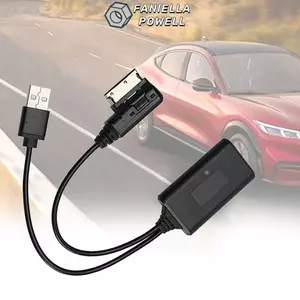 FANIELLAPOWELL AUX Cáp Âm Thanh Dây Nối Dài 2 in1 Đài Phát Thanh Chuyên Nghiệp Thiết Bị Bluetooth Cho Xe Audi Q5 A5 A7 R7 S5 Q7 A6L A8L A4L