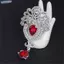 Bluelover Bạc Hoa Lớn Cô Dâu Thổ Cẩm Kim Cương Giả Pha Lê Diamante Cưới Thổ Cẩm Pin Mới