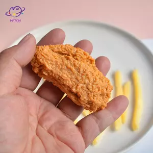 HFTOY Giả Thực Phẩm Móc Khóa Chiên Chien Nuggets Chien Chân Mặt Dây Chuyền Thực Phẩm Quà Tặng Đồ Chơi ~
