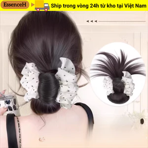 ESSENCEH Bun Head Tóc Giả, Với Lưới Tóc Tự Nhiên Bun Móng Vuốt Kẹp, Lông Tơ Tổng Hợp Tóc Nữ