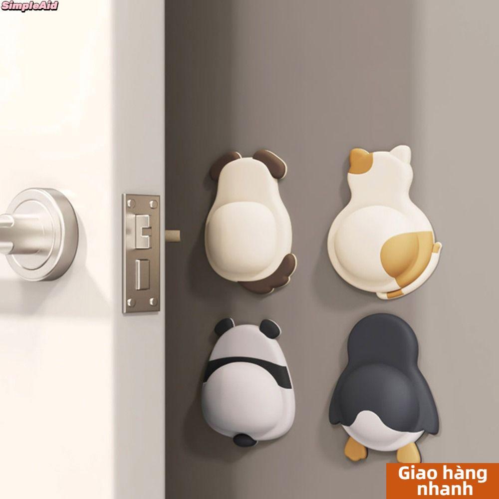 Nút chặn cửa 1 / 2 / 4 ĐƠN GIẢN, Miếng đệm chống va chạm chống sốc tự dính, Thiết kế tắt tiếng Cao su mềm Tay cầm chống trượt Ốp lưng gia đình