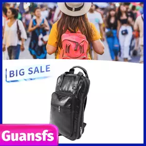 Guansfs Túi đựng dùi trống Eujgoov Túi đựng dùi trống bằng da PU Hộp đựng đa chức năng (Đen)