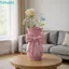 Hộp đựng hoa FUHUIOT, Bình hoa nơ màu hồng thiết kế xoắn trang trí, Bình hoa khô in 3D phong cách thanh lịch sáng tạo Phòng ngủ