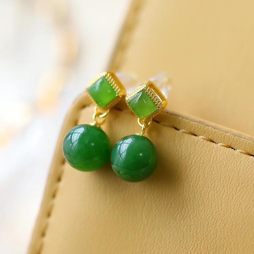 Bông tai ngọc tự nhiên thời trang cổ điển bạc S925
