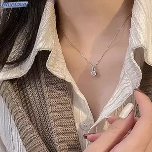 Bluelover Sáng Bóng Nước Thả Hình Nelace Cho Nữ Zircon Giọt Nước Mặt Dây Chuyền Xương Đòn Dây Xích Nelace Quà Tặng Ngày Lễ Tình Nhân Trang Sức Tiệc Cưới Mới