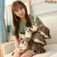 VVDZA Mô Phỏng Đồ Chơi Mèo Đồ Chơi Thú Cưng Mèo Xiêm Mèo Cam Gối Trẻ Em