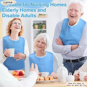 CPINCP Yếm Người Cao Tuổi Cho Ăn Điều Dưỡng, Chế Độ Ăn Không Hỗn Hợp Chống Vết Bẩn Bảo Vệ Quần Áo Ăn Uống, Yếm Công Dân Cao Tuổi Có Thể Giặt Đa Năng Unisex