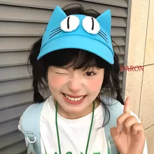 DARON Big Eyes Cat Che Nắp, Chống Nắng Đáng Yêu Kitty Rỗng Mũ, Thời Trang Sáng Tạo Ngộ nghĩnh Nhanh Khô Vải Tai Mèo Mũ Chống Nắng Bé Gái