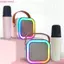 Máy Karaoke Mini MCODECOVED, Loa Bluetooth Di Động K12, Tích Hợp USB Có Thể Sạc Lại Với Micro Không Dây 1 / 2 Đèn RGB Micro Karaoke Ngoài Trời