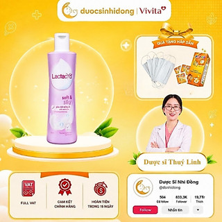 [ CHÍNH HÃNG ] Dung Dịch Vệ Sinh Phụ Nữ Lactacyd Soft & Silky Giữ Ẩm Chai 250ml