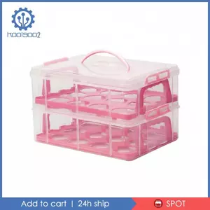 Hộp đựng đồ tráng miệng có thể xếp chồng lên nhau Hộp đựng bánh Cupcake có tay cầm Hộp sắp xếp vận chuyển thực phẩm cho các bữa tiệc và dã ngoại