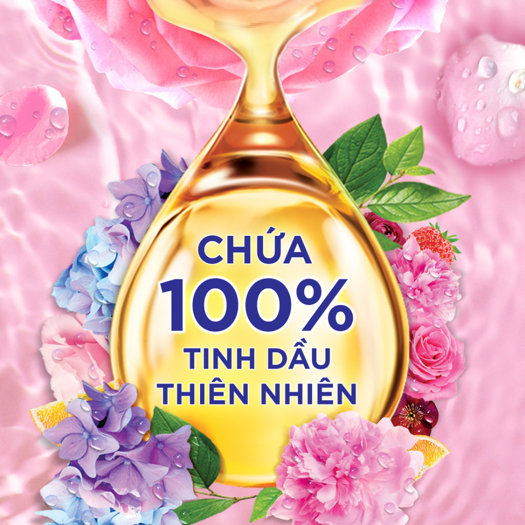 Downy Nước Xả Vải Hương Hoa & Trái Cây Xuân Hàn Quốc 100% Tinh Dầu Thiên Nhiên - 3L/túi