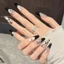 10 Chiếc Bấm Móng Tay Đen Bạc Pháp Mắt Mèo Lấp Lánh Bóng Đèn Handmade Nhân Tạo Acrylic Móng Tay Giả Cho Nữ Dự Tiệc Mặc