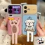 Ốp điện thoại cặp đôi dễ thương có chân đế cho Tecno Pova Spark Slim Pop 20 10 9 8 Camon 50 40 20 Premier Pro Ultra itel P55 A50 5G 4G Vỏ mềm hình chó mèo hoạt hình