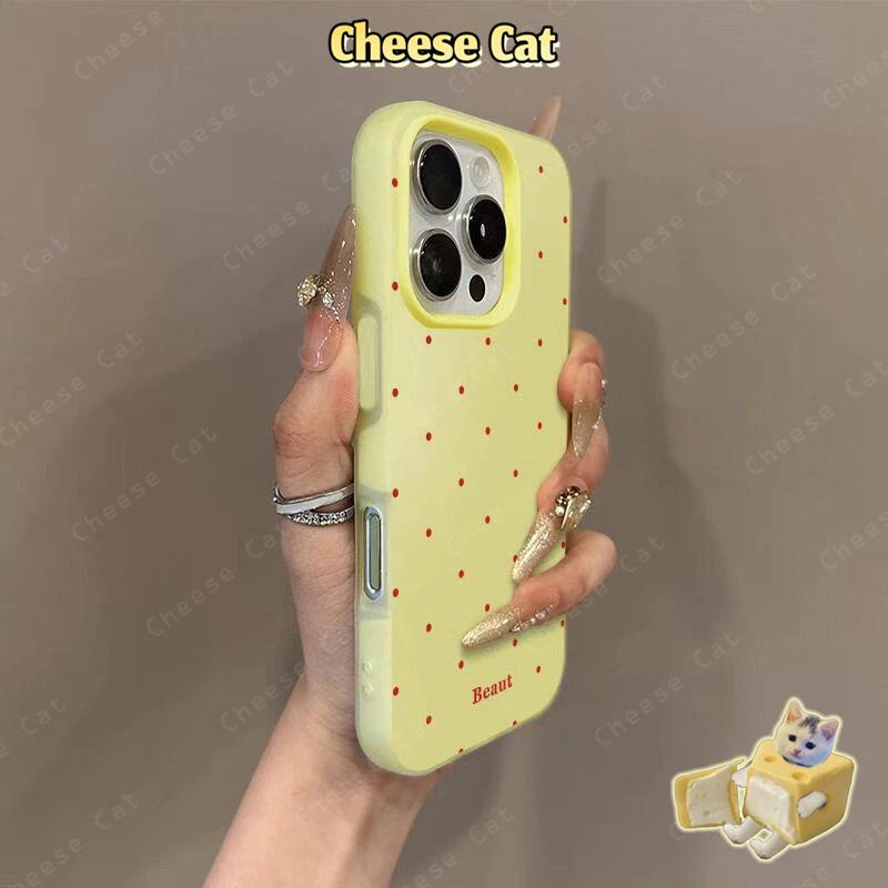 ins Ốp lưng iPhone toàn màn hình chấm đỏ cho iPhone 14 16 17 15 Plus 11 12 13 Pro Max XR Xs Max 7 8 Plus