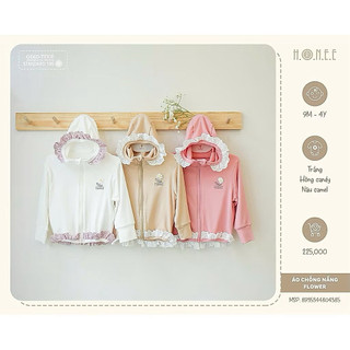 HRNEE áo chống nắng Flower viền ren chất petit cao cấp cho bé