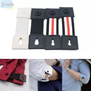 JVSUB 2 Chiếc Băng Tay Áo Sơ Mi Tay Giá Đỡ, Co Giãn Có Thể Điều Chỉnh Nam Áo Sơ Mi Còng Giá Đỡ, Khuy Sét Chất Lượng Cao Vòng Tay Dây Buộc Nút Nối Dài Phụ Kiện