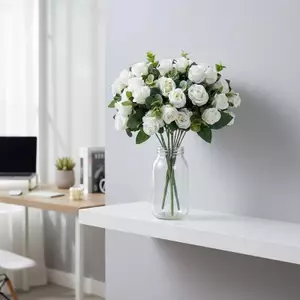 {AKIN} Bó hoa hồng lụa nhân tạo 1 mảnh Hoa giả thực tế Hoa hồng thanh lịch cho đám cưới Trang trí bàn tiệc tại nhà Thủ công {a}