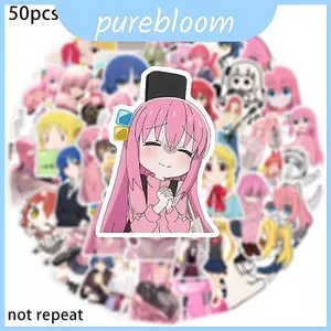 Miếng dán Pvc Bocchi The Rock có thể tái sử dụng Không lặp lại Trang trí Graffiti cho trẻ em