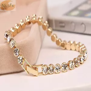 Vòng tay sáng bóng NKSFX Luxury Austria Crystal Charm Trang sức thời trang
