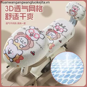 Emma Xe Điện 3D Thoáng Khí Lưới Đệm Mùa Hè Chống Nắng Cách Nhiệt Chống Nắng Hoạt Hình Ghế Đệm Yadi Đệm