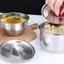 Bát Cơm Inox Có Nắp Bát Canh Hấp Cơm Chống bỏng Trẻ Em Bát Nhỏ Ẩm Thực Hàn Quốc Dụng Cụ Nhà Bếp VN