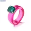 Bluelover Nhiều Màu Sắc Zircon Kẻ Sọc Nhựa Nhẫn Nữ Thời Trang Đơn Giản Trang Sức Dự Tiệc Sinh Nhật Hoặc Dễ Thương Quà Tặng Mới
