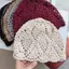 Mũ beanie móc PYCOU, Mũ beanie ren rỗng nhẹ, thời trang thoáng khí họa tiết hoa hoa nắp đầu lâu hoa mặc hàng ngày