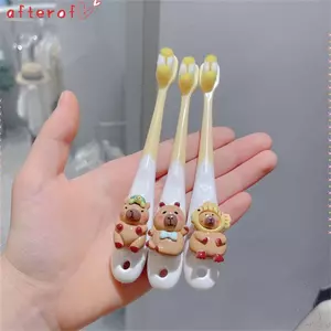 Bàn chải đánh răng AFTEROF Capybara, Tóc sợi mềm Anime Phim hoạt hình Bàn chải đánh răng trẻ em, Capybara thân thiện với môi trường dễ thương 2-12 tuổi Làm sạch dụng cụ răng miệng Phòng tắm