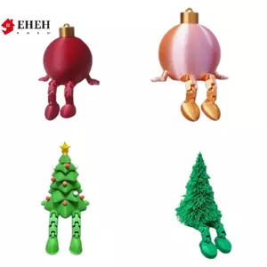 Quả bóng Giáng sinh in 3D Đồ trang trí cây thông Noel có khớp di chuyển Đồ trang trí Giáng sinh Lễ hội để bàn Tượng trưng bày VN
