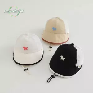 Mũ chống nắng trẻ em CATMALLER88, Mũ bóng chày lưới rỗng khô nhanh, dễ thương với dây chống gió Họa tiết chó con Mũ lưới thoáng khí mỏng 1-3 tuổi Trẻ em